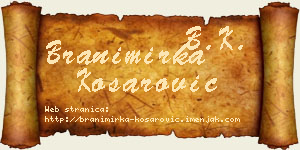 Branimirka Košarović vizit kartica